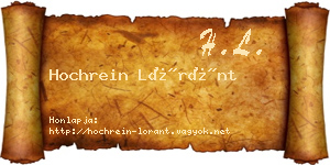 Hochrein Lóránt névjegykártya